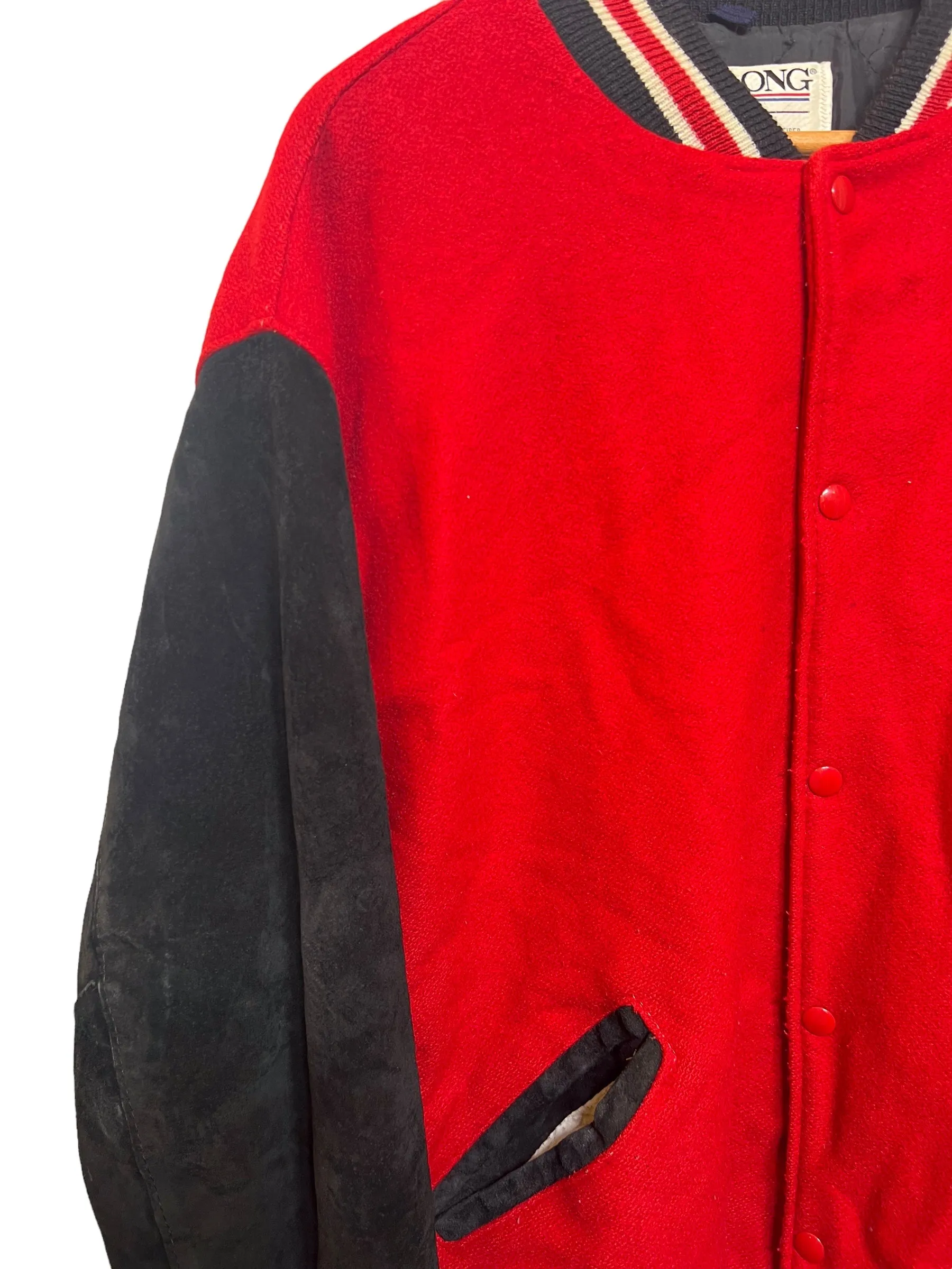 DeLong Mens NHL Red Varsity Jacket (Size XL)