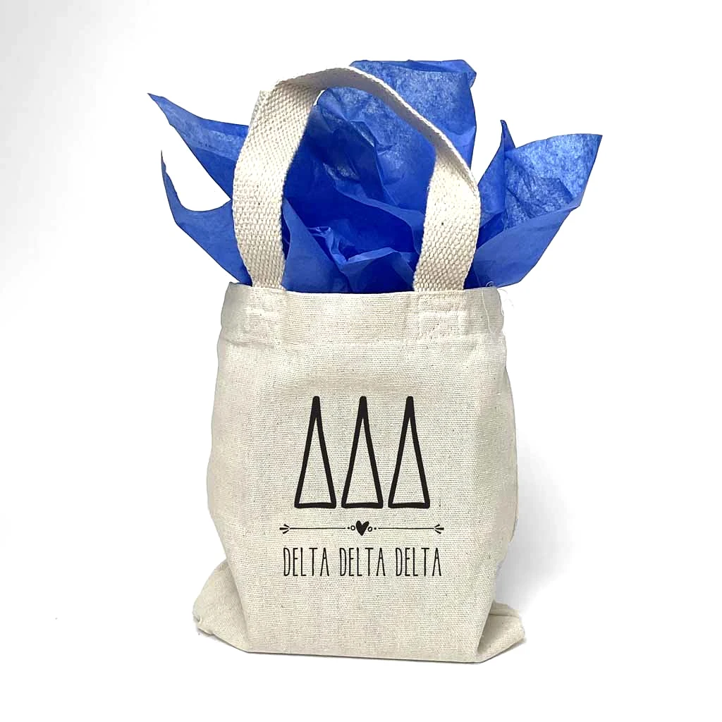 Delta Delta Delta Boho Design on Mini Tote Gift Bag