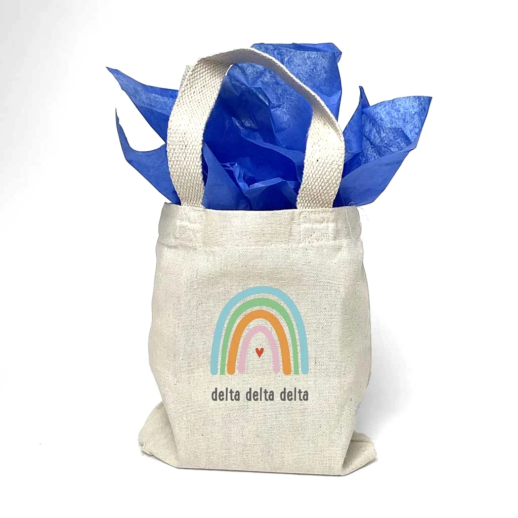 Delta Delta Delta Sorority Rainbow Mini Tote Gift Bag