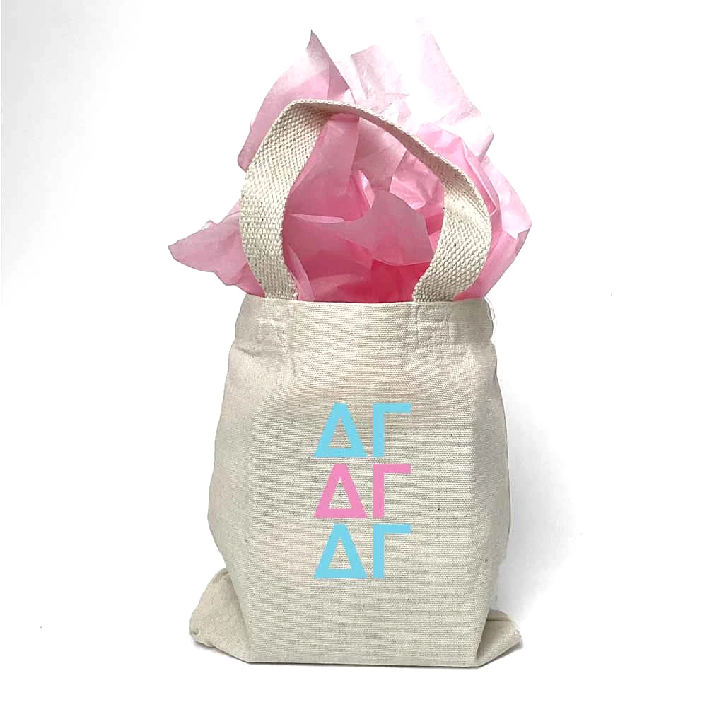 Delta Gamma Sorority Greek Letters Mini Tote Gift Bag