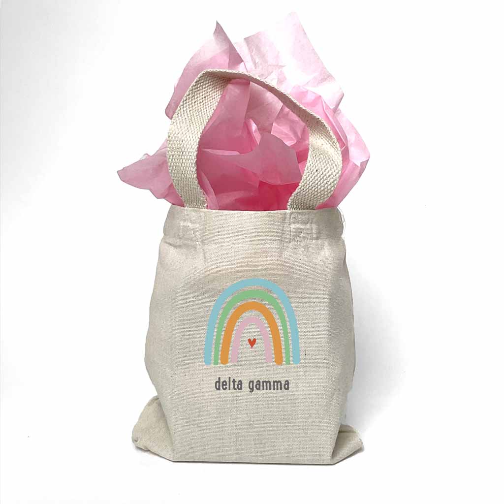 Delta Gamma Sorority Rainbow Mini Tote Gift Bag