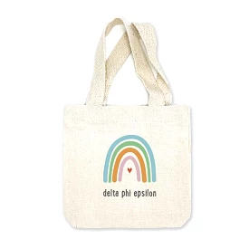 Delta Phi Epsilon Sorority Rainbow Mini Tote Gift Bag