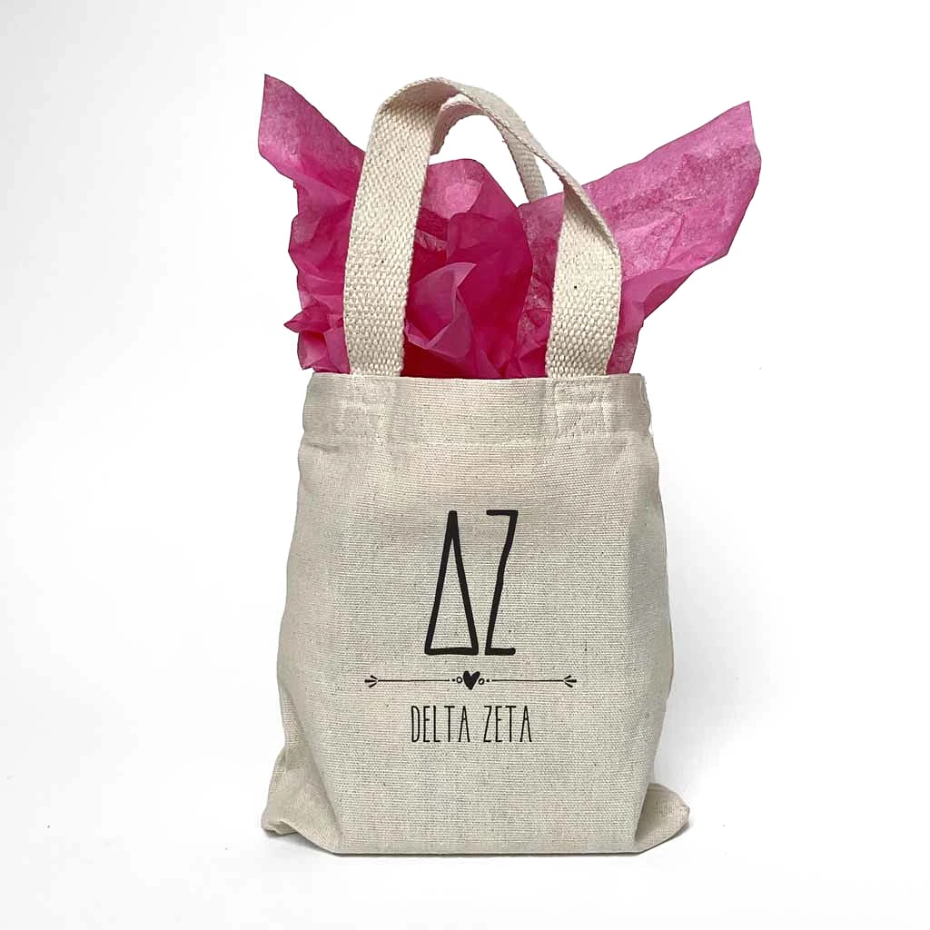 Delta Zeta Boho Design on Mini Tote Gift Bag