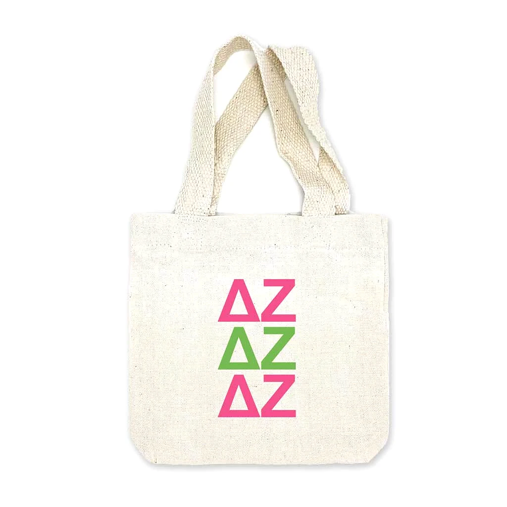 Delta Zeta Sorority Greek Letters Mini Tote Gift Bag