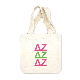 Delta Zeta Sorority Greek Letters Mini Tote Gift Bag