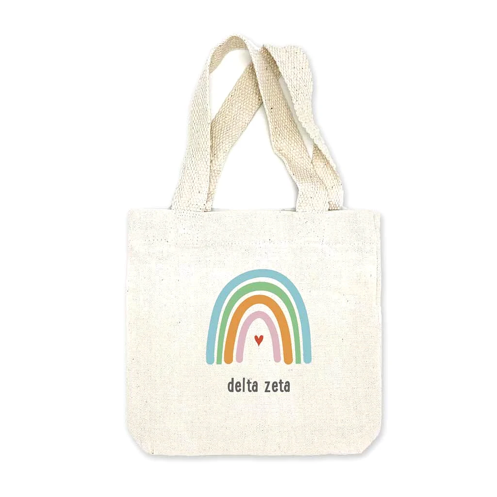 Delta Zeta Sorority Rainbow Mini Tote Gift Bag