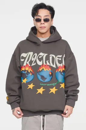 F2CE World on Fire Foam Print Hoodie