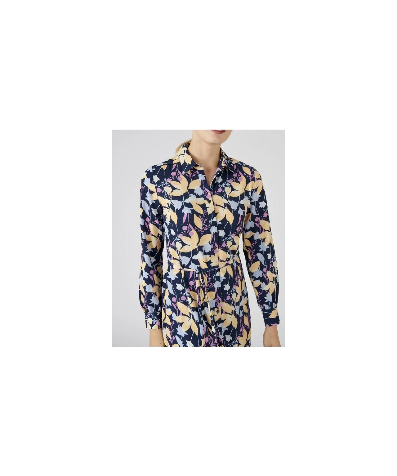 Floral Print Button-thorugh Shirt Dress