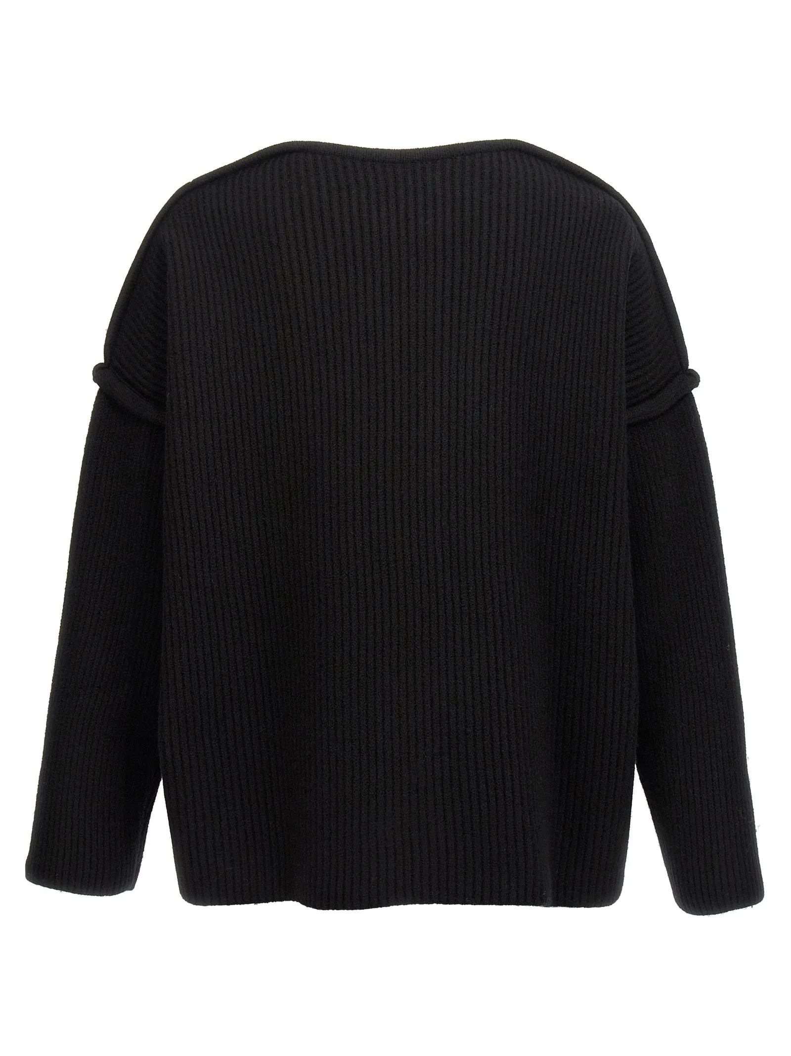 Geometric Neckline Sweater Sweater, Cardigans Black