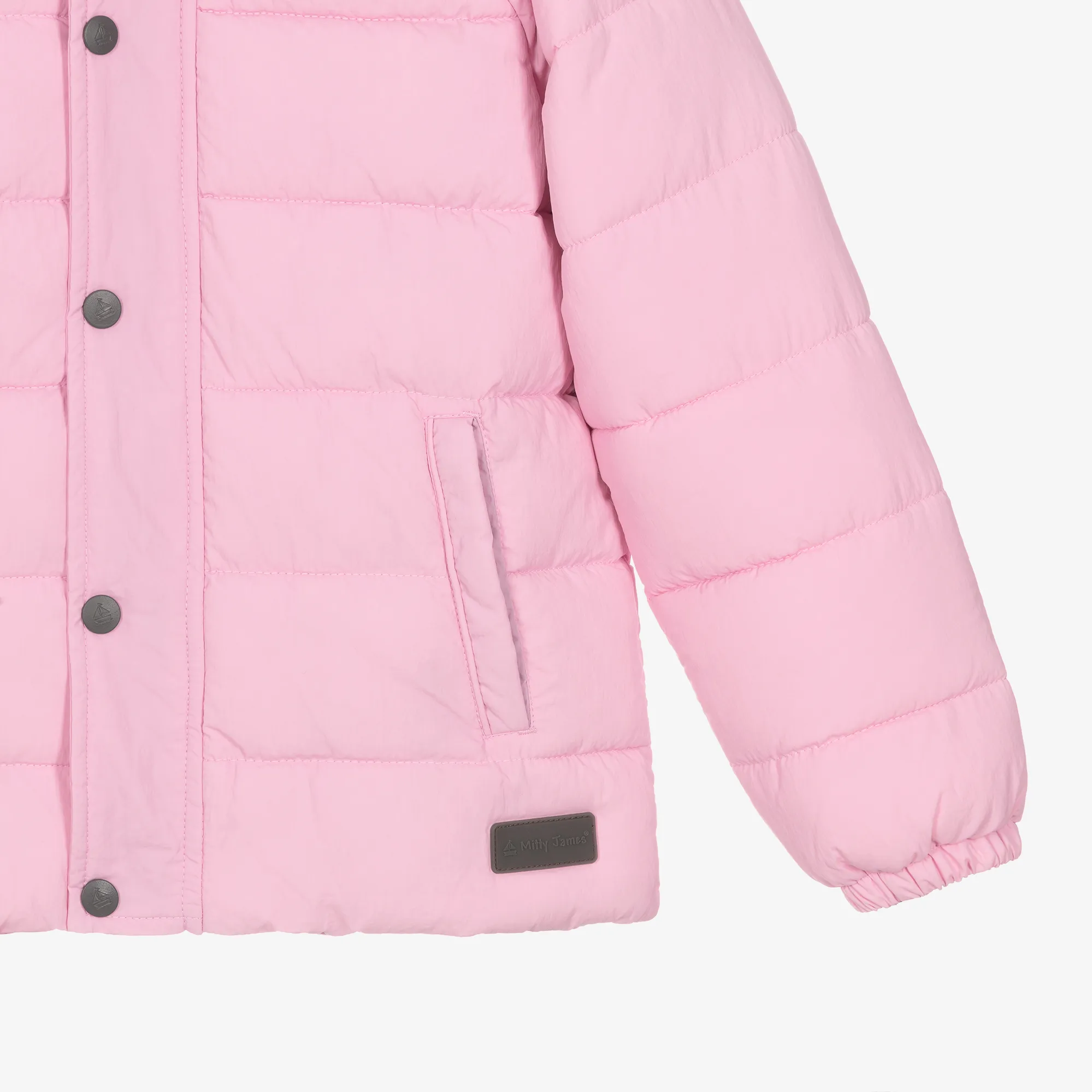 Girls Pink Showerproof Puffer Coat