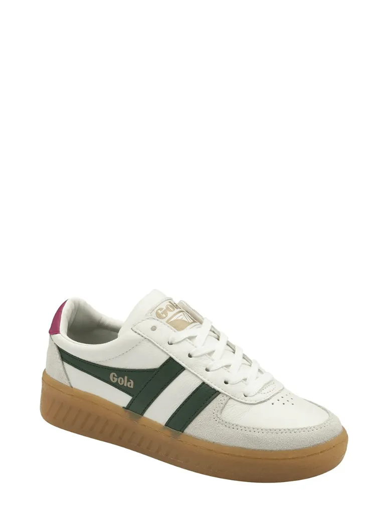 Gola Grandslam Elite Sneaker in White/Evergreen/Fuchisa/Gum (Final Sale)