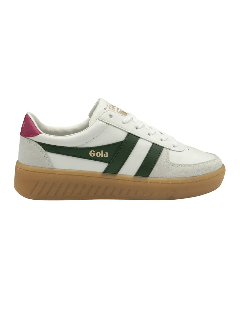 Gola Grandslam Elite Sneaker in White/Evergreen/Fuchisa/Gum (Final Sale)