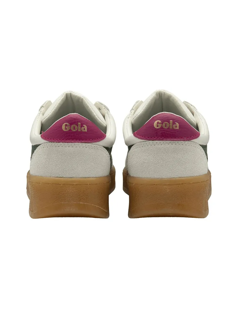 Gola Grandslam Elite Sneaker in White/Evergreen/Fuchisa/Gum (Final Sale)