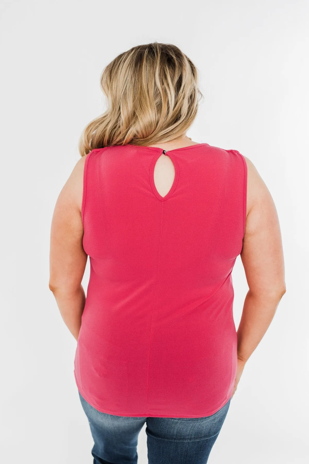 Here I Am Sleeveless Blouse- Fuchsia