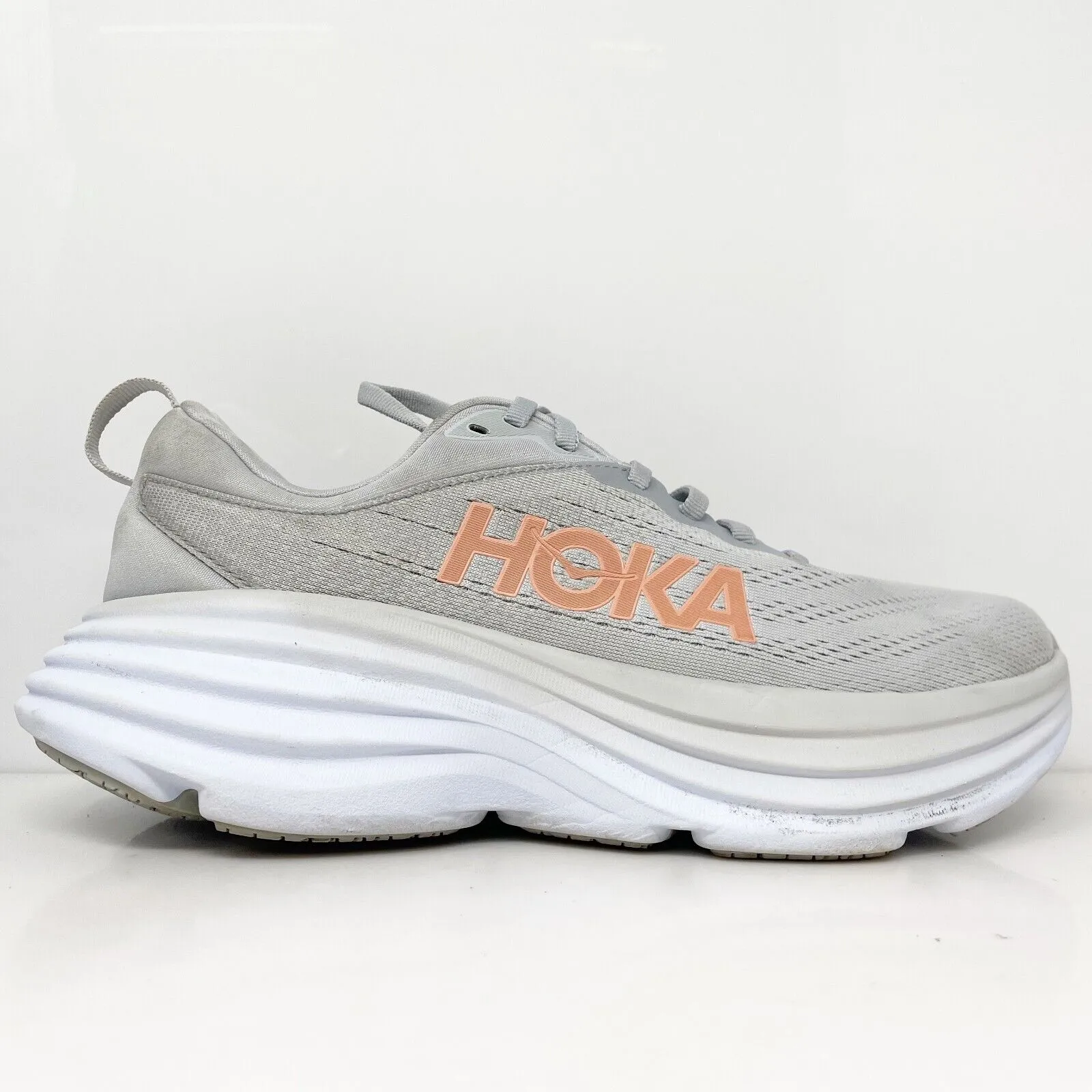 Hoka One One Womens Bondi 8 1127954 HMLR Gray Running Shoes Sneakers Size 8.5 D