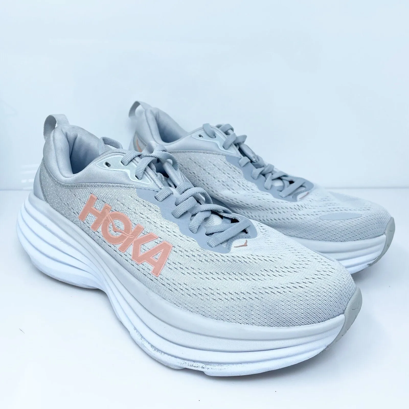 Hoka One One Womens Bondi 8 1127954 HMLR Gray Running Shoes Sneakers Size 8.5 D