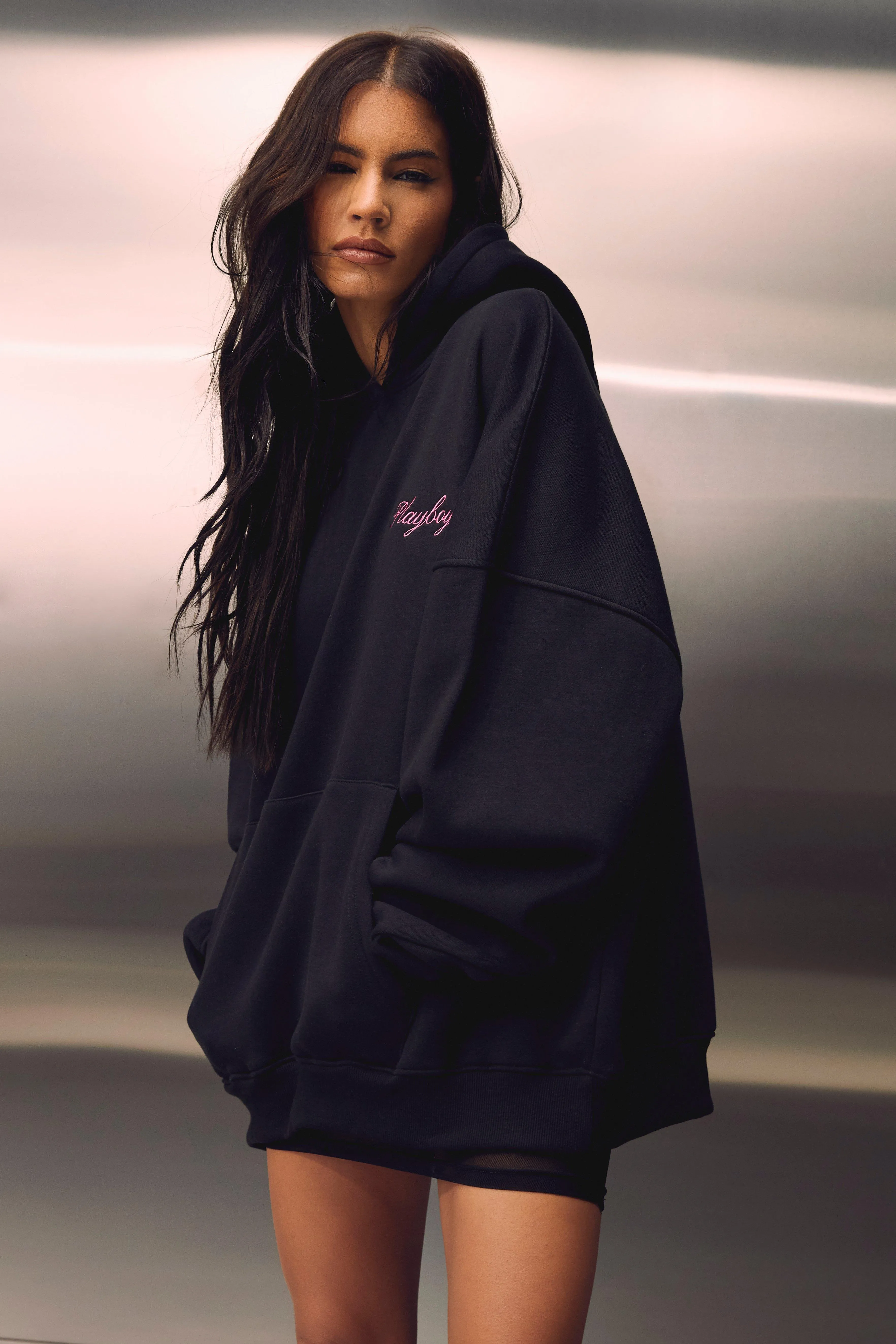 Hoodies & Sweatshirts | Playboy Oversized Magazine Print Hoodie | MissPap