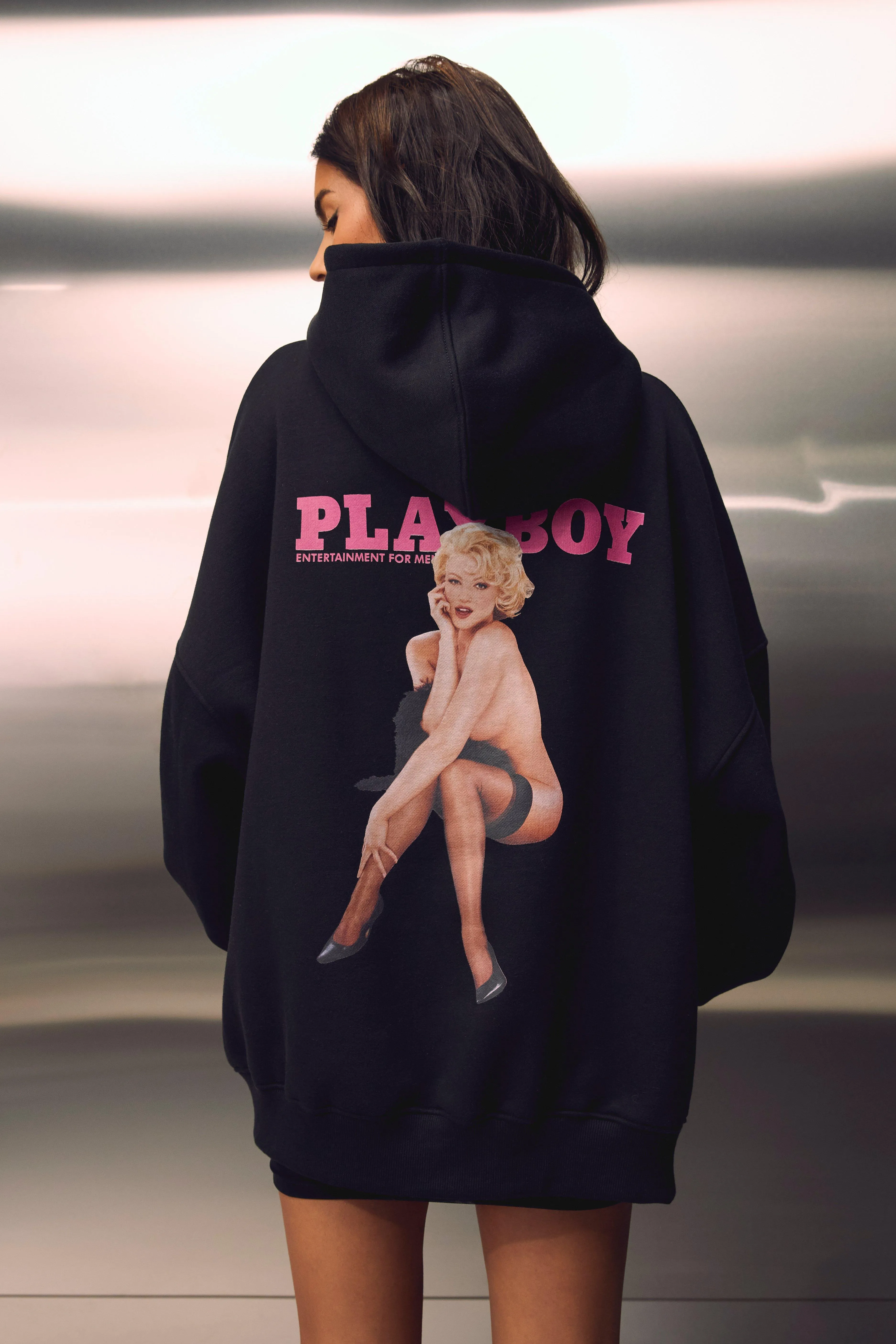 Hoodies & Sweatshirts | Playboy Oversized Magazine Print Hoodie | MissPap