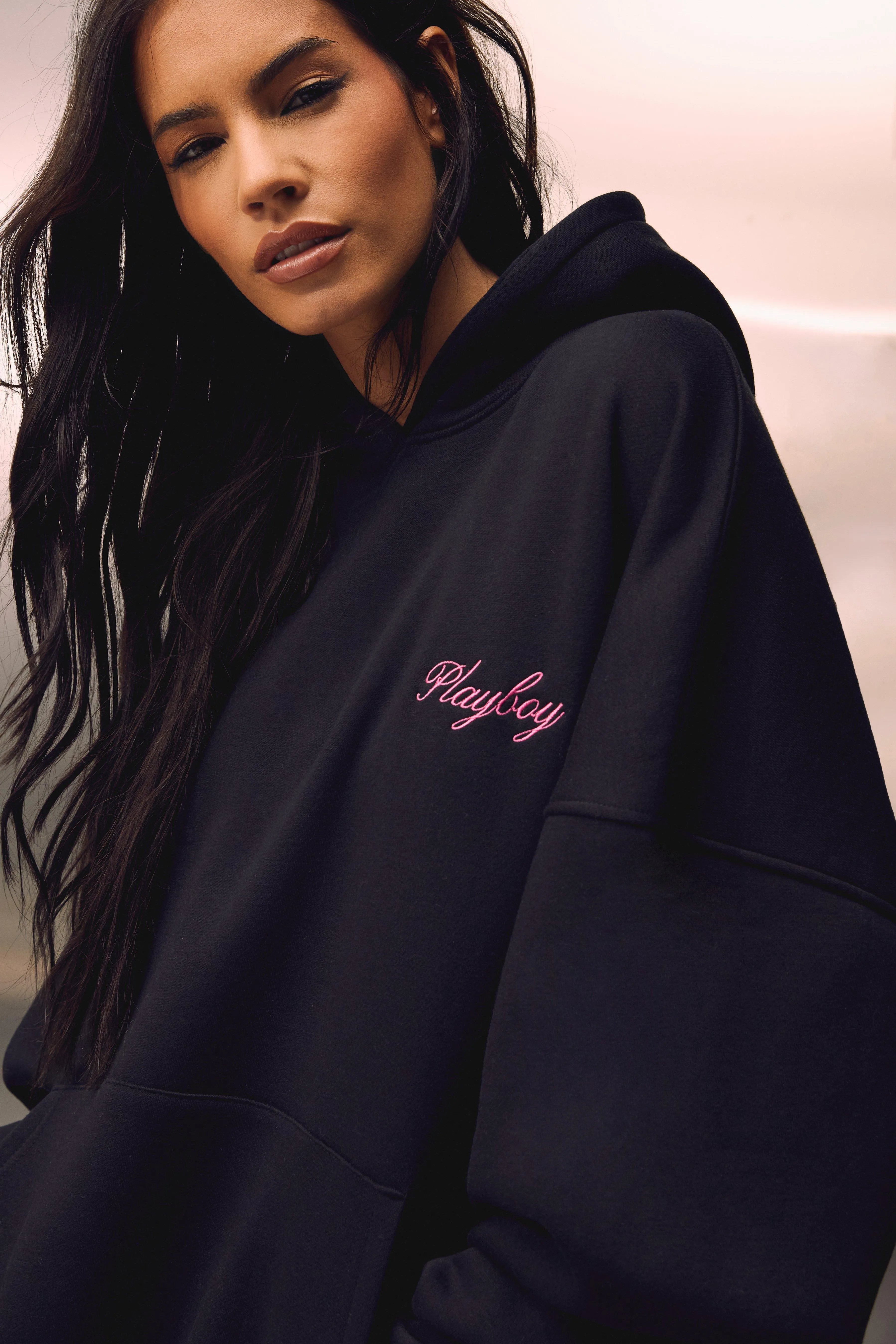 Hoodies & Sweatshirts | Playboy Oversized Magazine Print Hoodie | MissPap