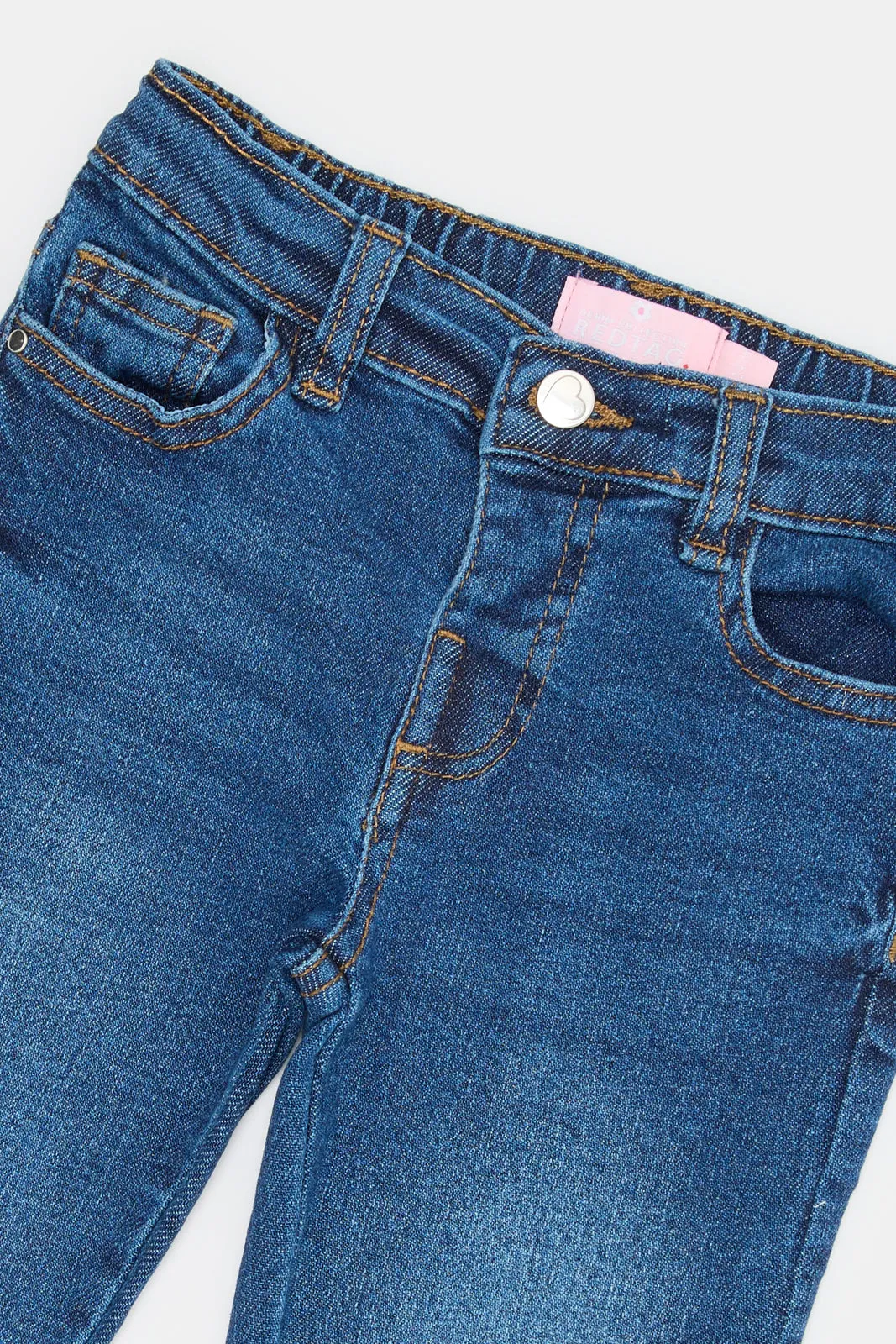 Infant Girls Blue Straight Fit Jeans