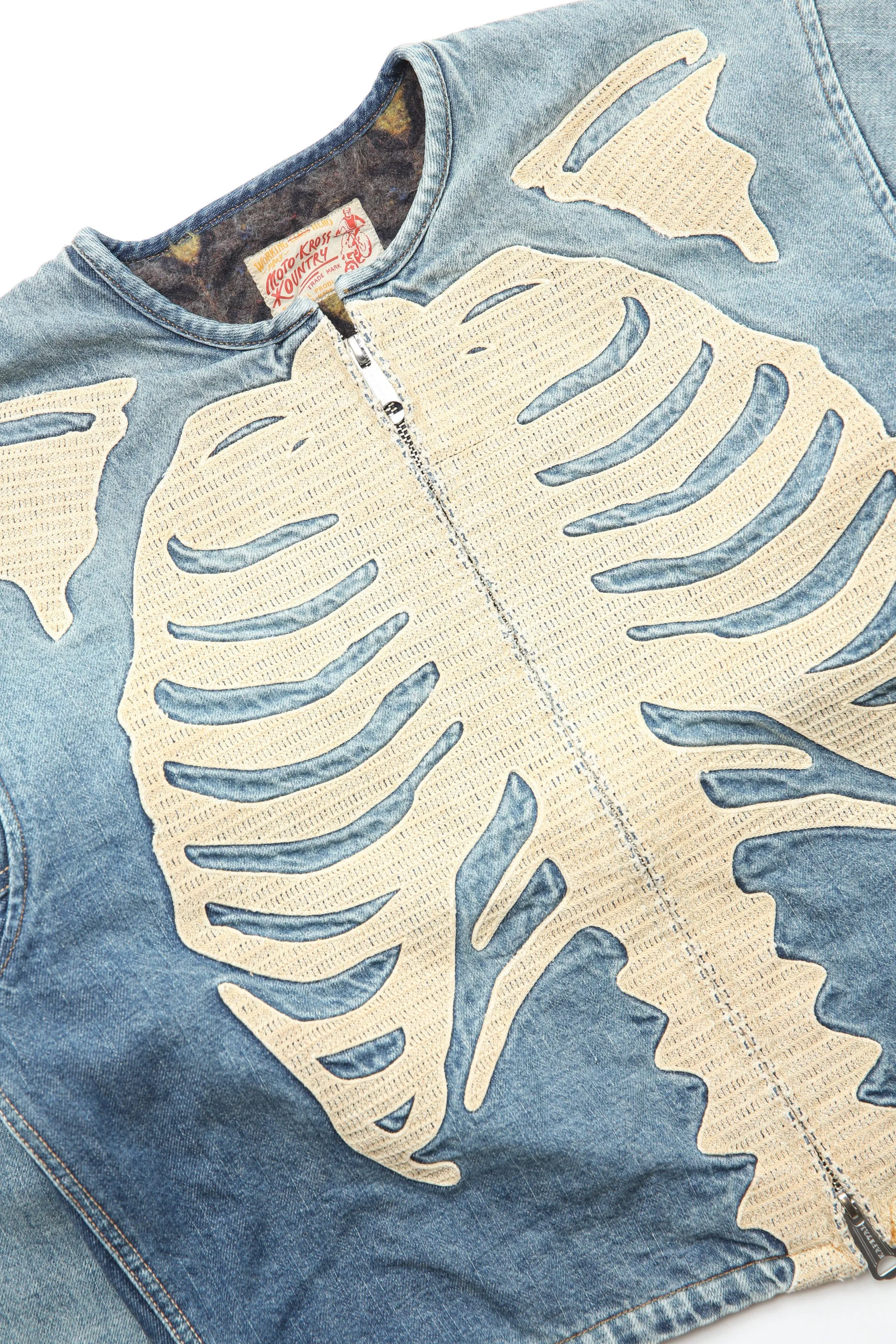 Kapital 14oz Denim Motocross Jacket (BONE) - Pro - Indigo