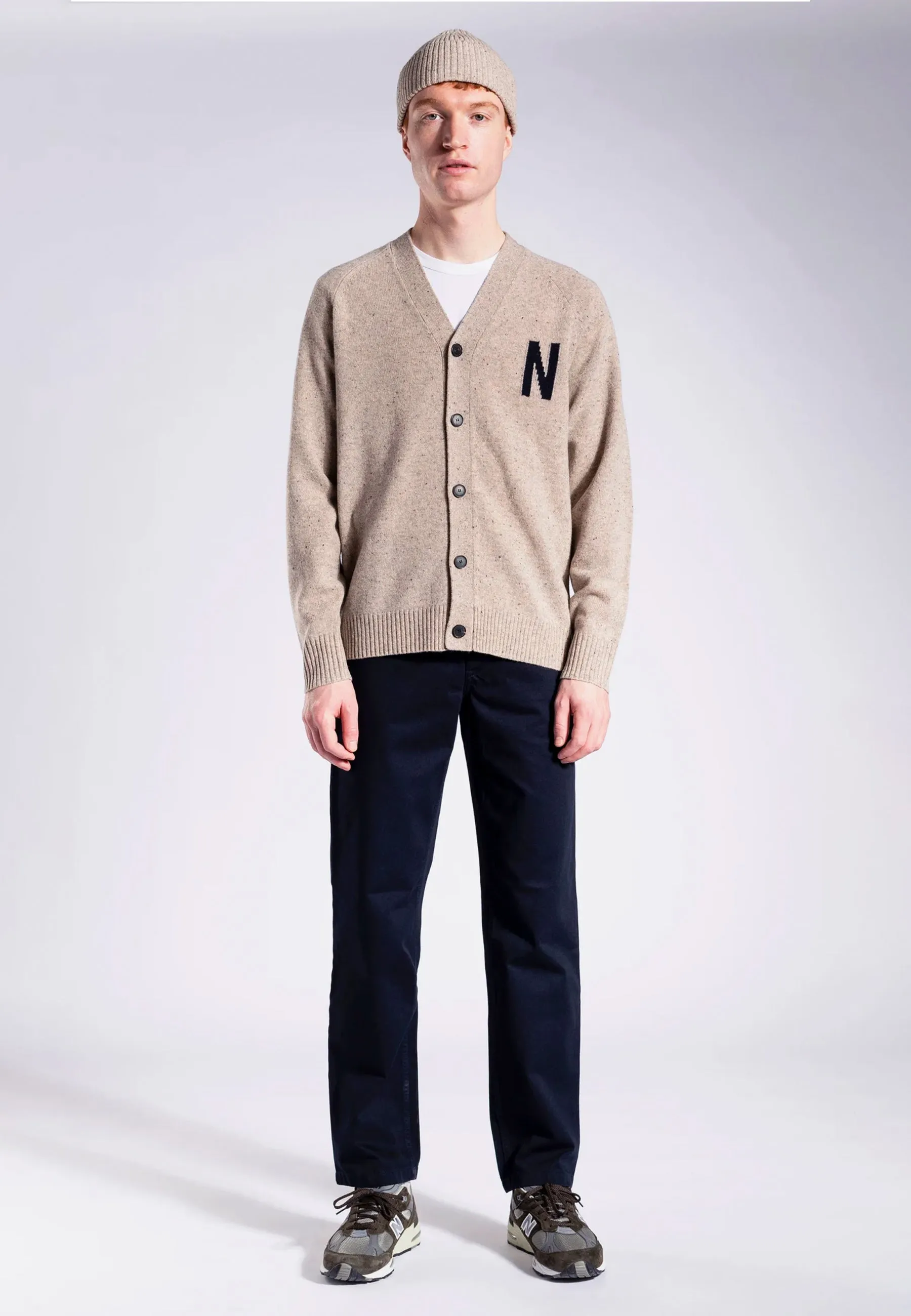 Kasper N Donegal Cardigan - Utility Khaki