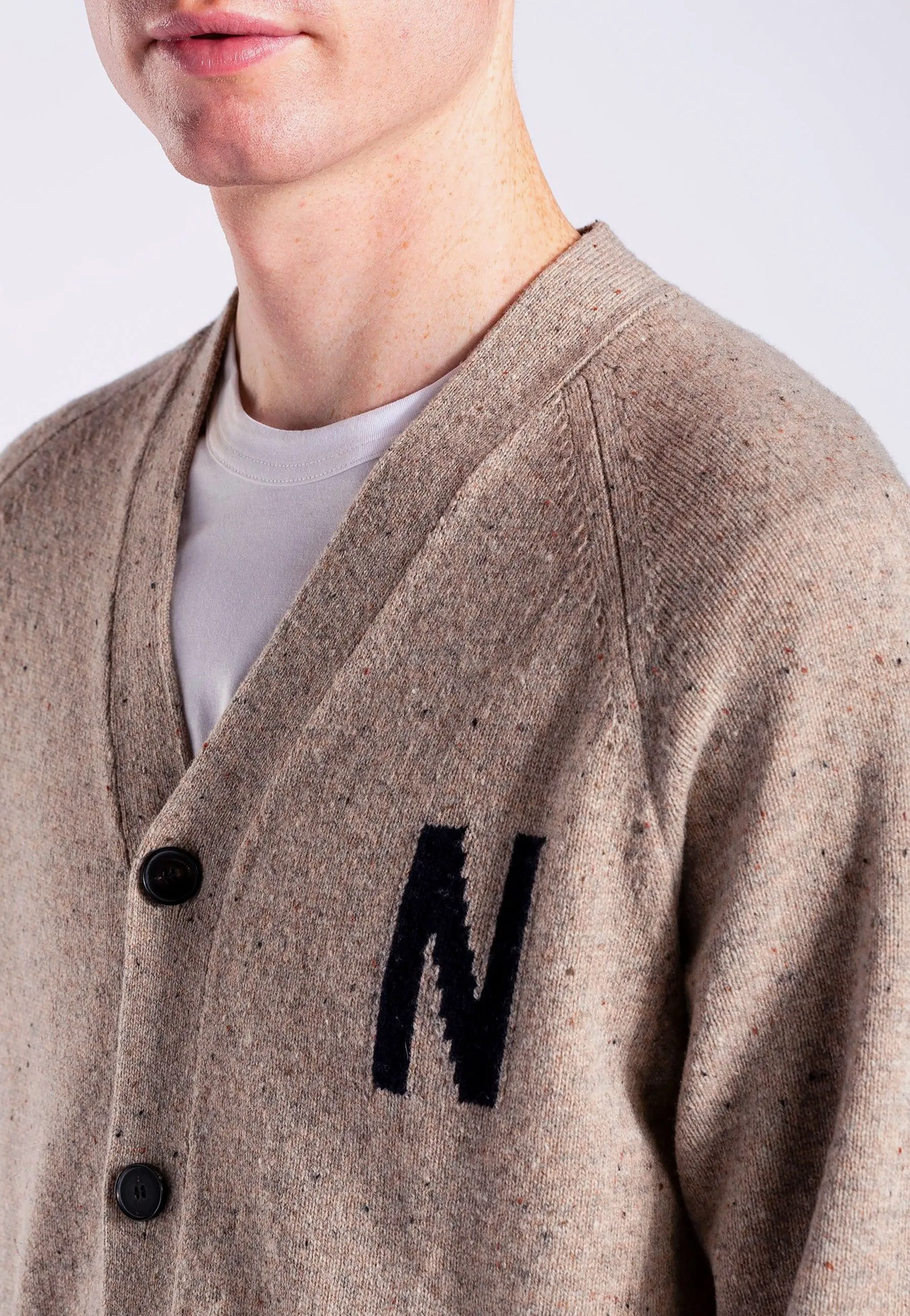 Kasper N Donegal Cardigan - Utility Khaki