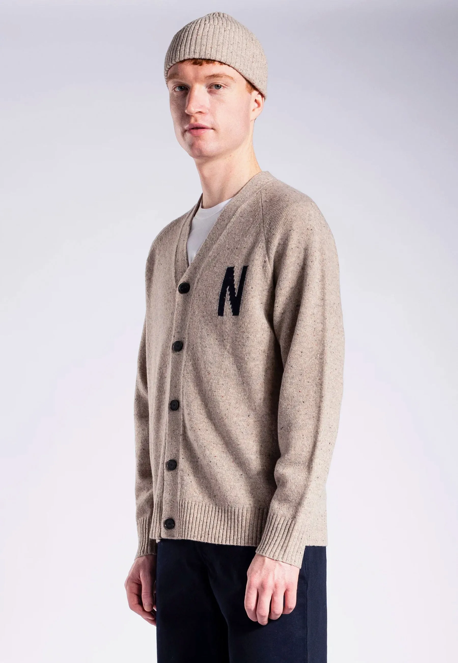 Kasper N Donegal Cardigan - Utility Khaki