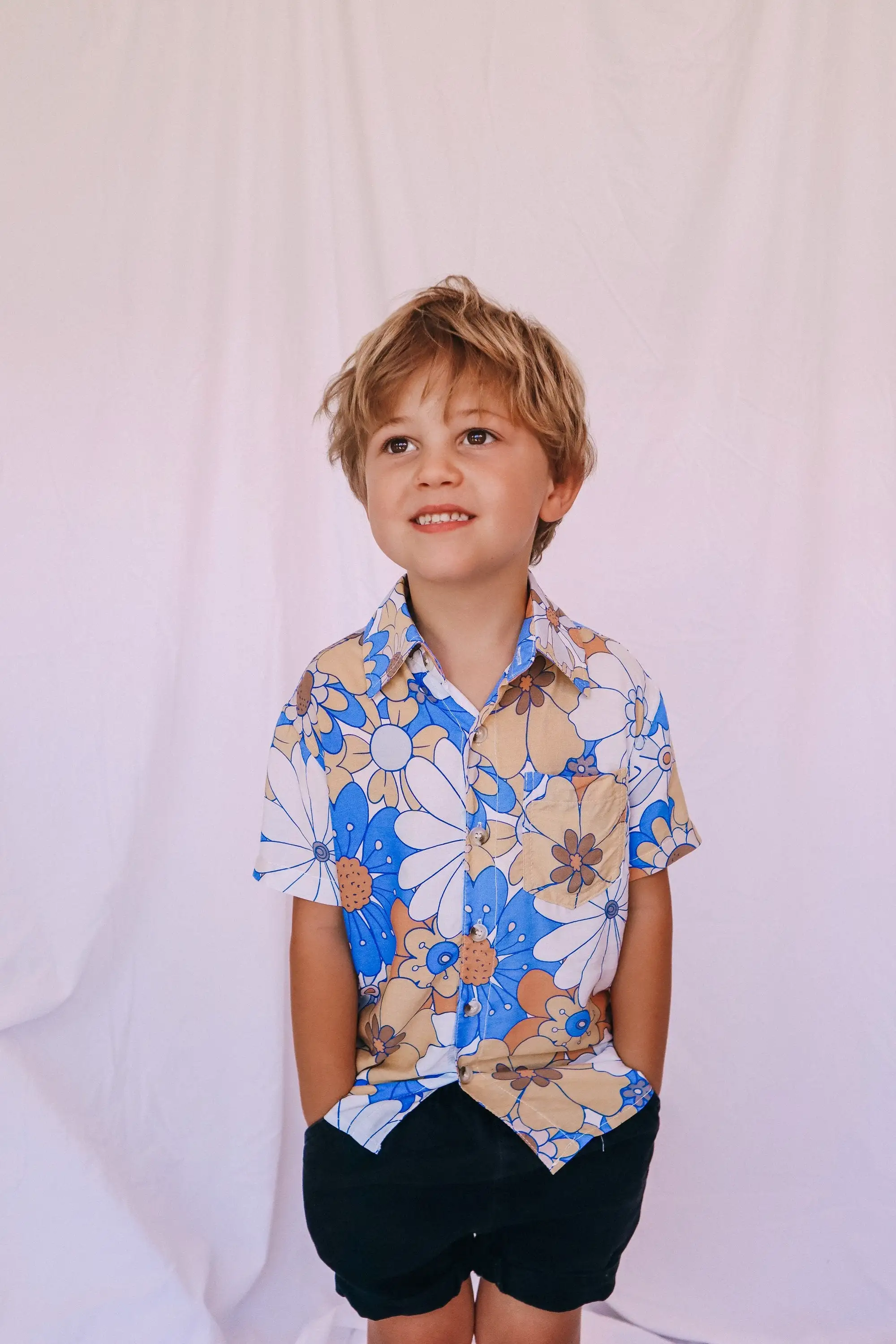 Kid's Button Up Shirt - Flower Power