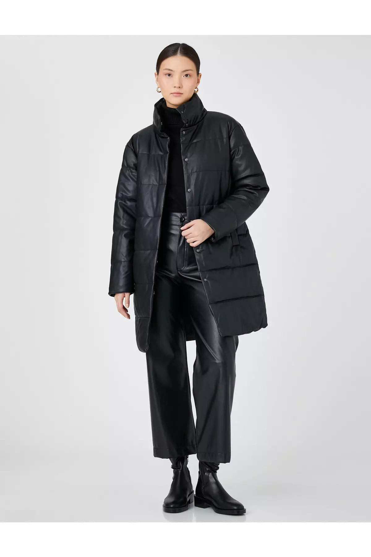 KOTON Faux Leather Coat