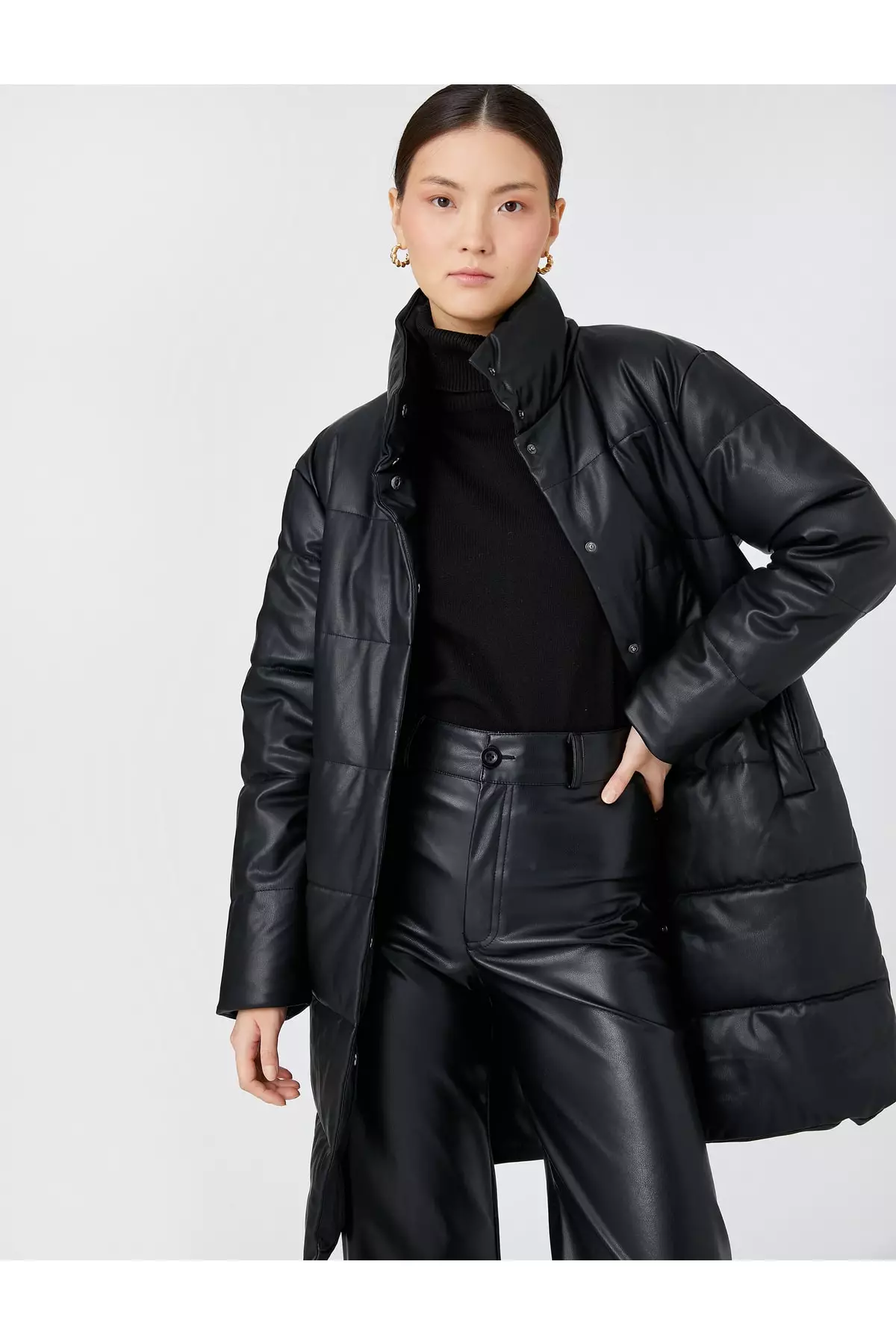 KOTON Faux Leather Coat