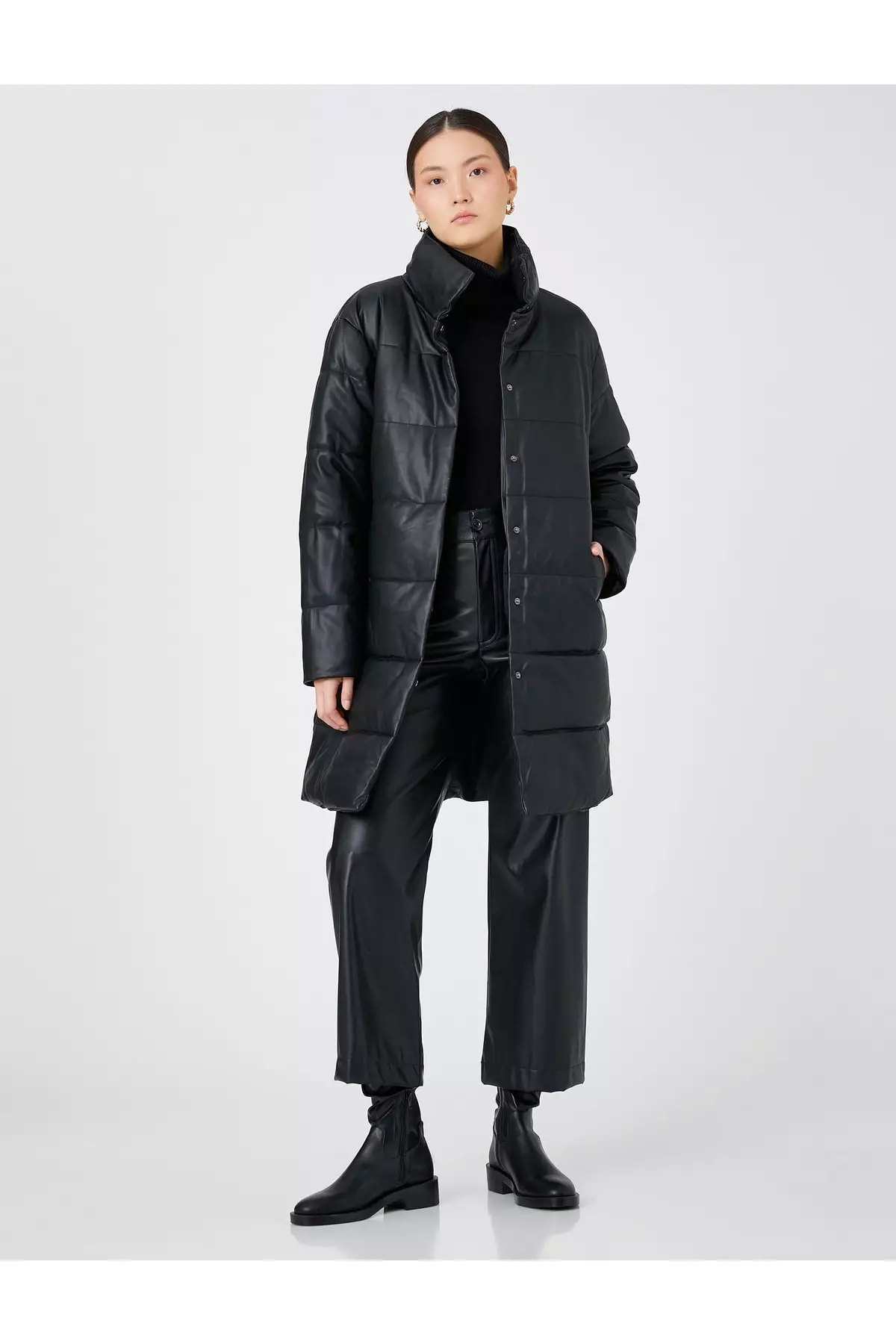 KOTON Faux Leather Coat