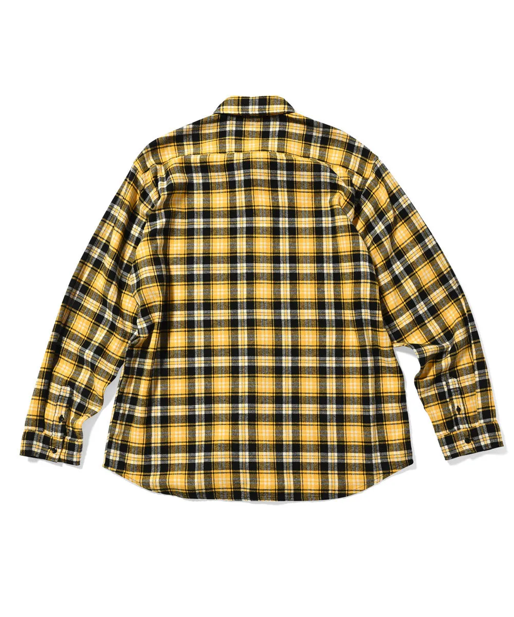 Lafayette Script Logo Plaid Flannel L/S Shirt Yellow