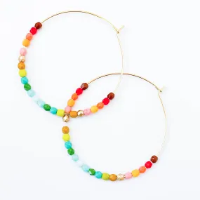 Large Ombre Beaded Hoops