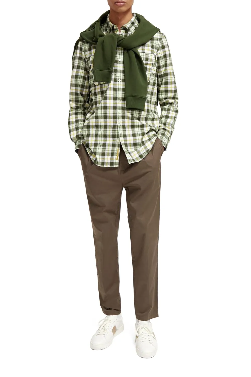 Lightweight Flannel Check Shirt | Green Check