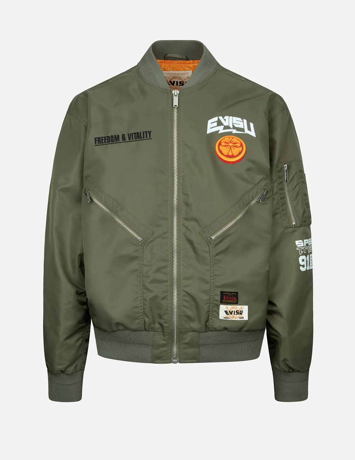 Logo and Kamon Embroidered MA-1 Bomber Jacket