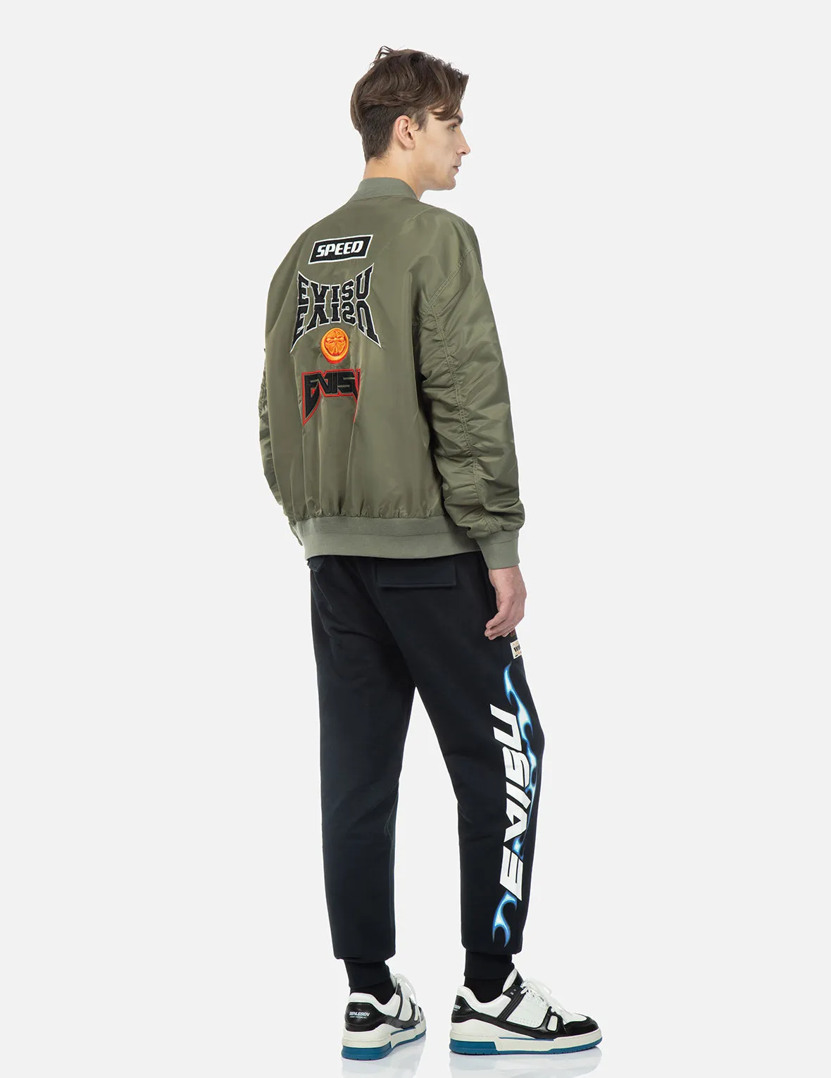 Logo and Kamon Embroidered MA-1 Bomber Jacket