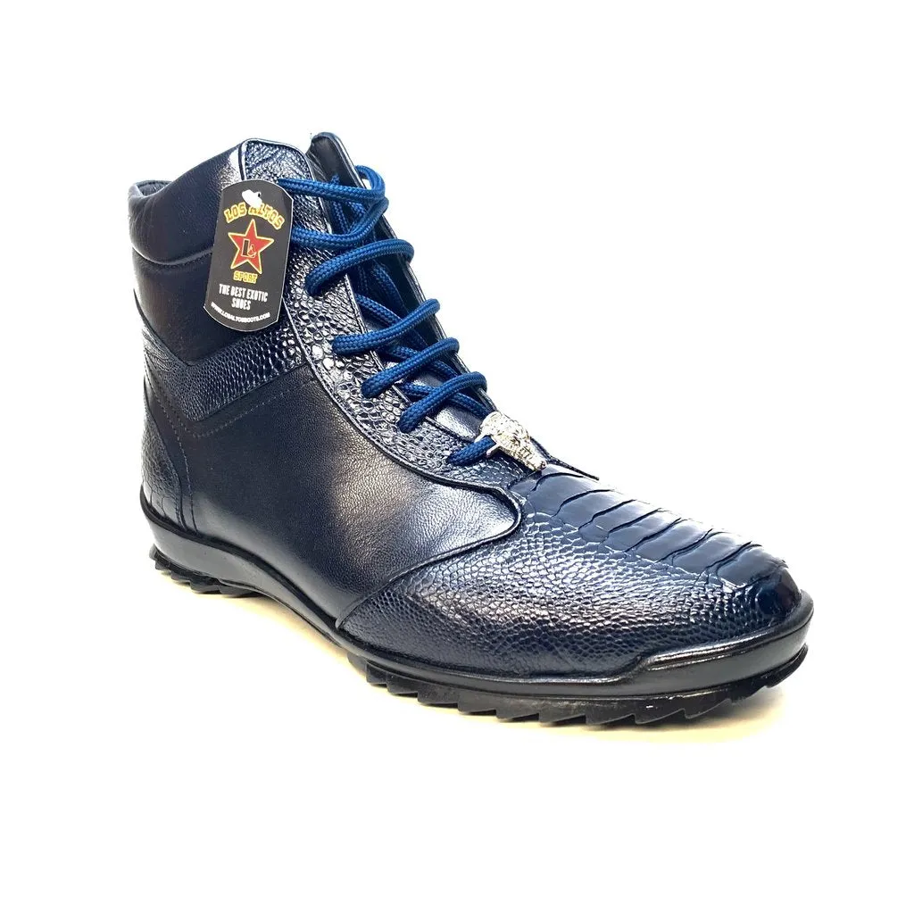 Los Altos Ostrich Navy Ostrich