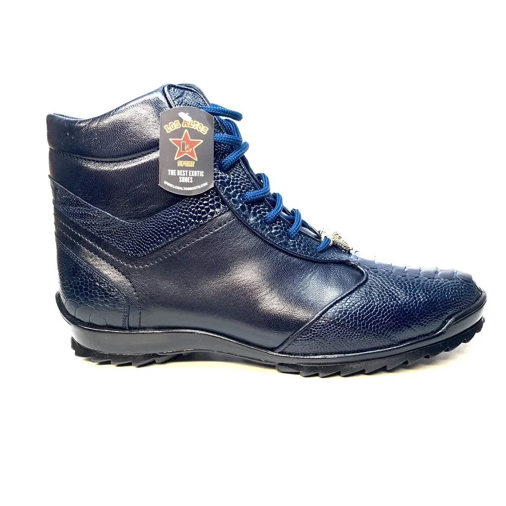 Los Altos Ostrich Navy Ostrich