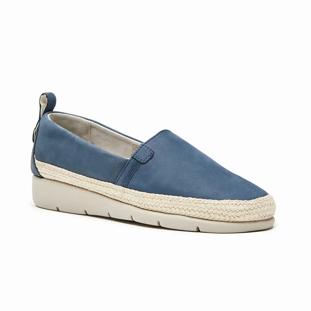 Martha Women's Leather Slip On Flat Boat Shoe