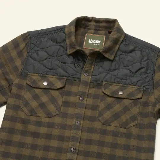 Men's Howler Bros | Quintana Quilted Flannel | Cody Check Antique Black