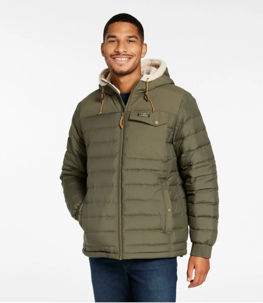 Men's Mountain Classic Down Hooded Jacket, Sherpa-Lined