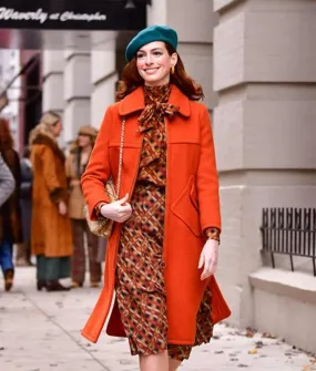 Modern Love Lexi Orange Coat | Anne Hathaway Coat