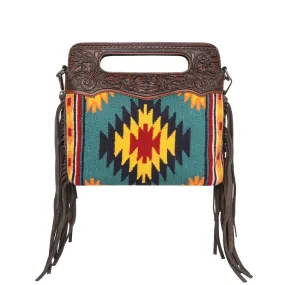 Montana West Aztec Tapestry Tooled Crossbody Bag