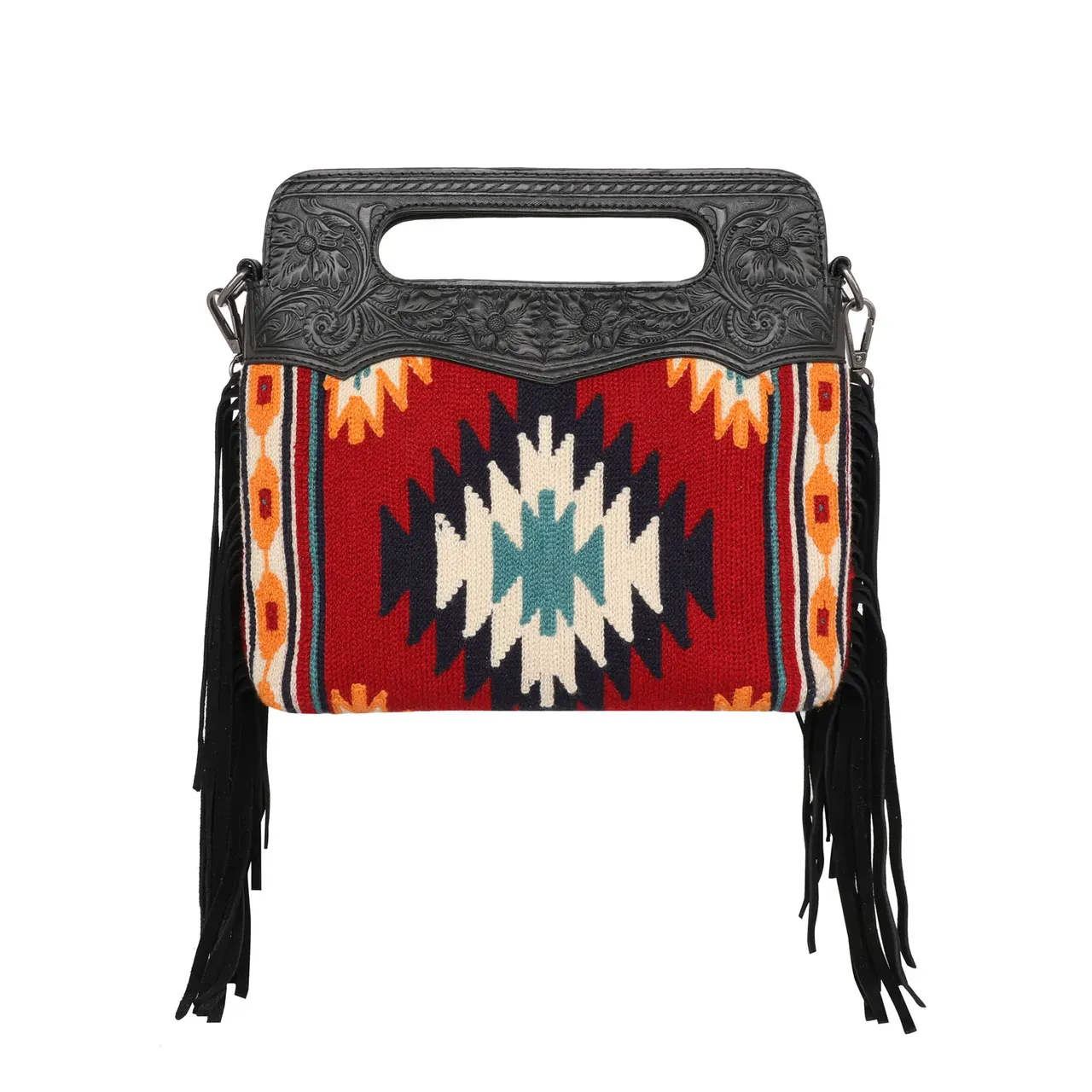 Montana West Aztec Tapestry Tooled Crossbody Bag