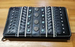 Montana West Wallet - Black/Studs