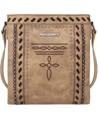 Montana West Women's Embroidered Stitch Crossbody Bag In Light