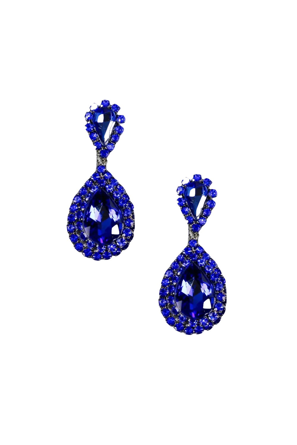 Nicole Blue Crystal Drop Earring