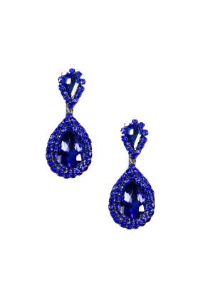 Nicole Blue Crystal Drop Earring