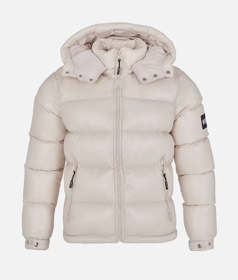 Nvlty Shiny Puffer Jacket Stone | Upto 30% Off